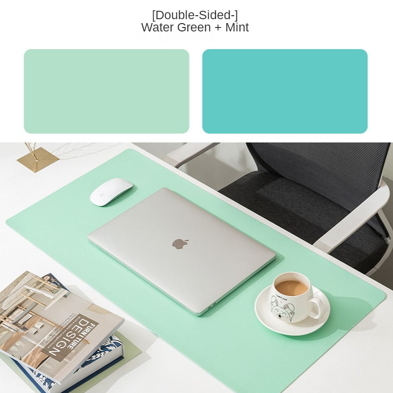 Double-side Portable Large Mouse Pad Gamer Waterproof PU Leather Suede Desk Mat Computer Mousepad Keyboard Table Cover