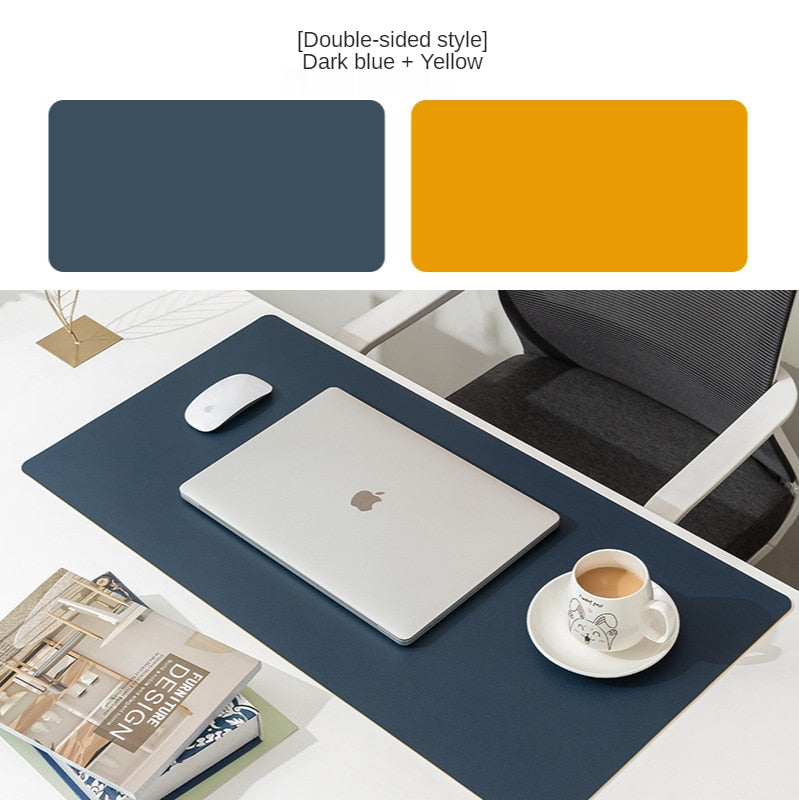 Double-side Portable Large Mouse Pad Gamer Waterproof PU Leather Suede Desk Mat Computer Mousepad Keyboard Table Cover