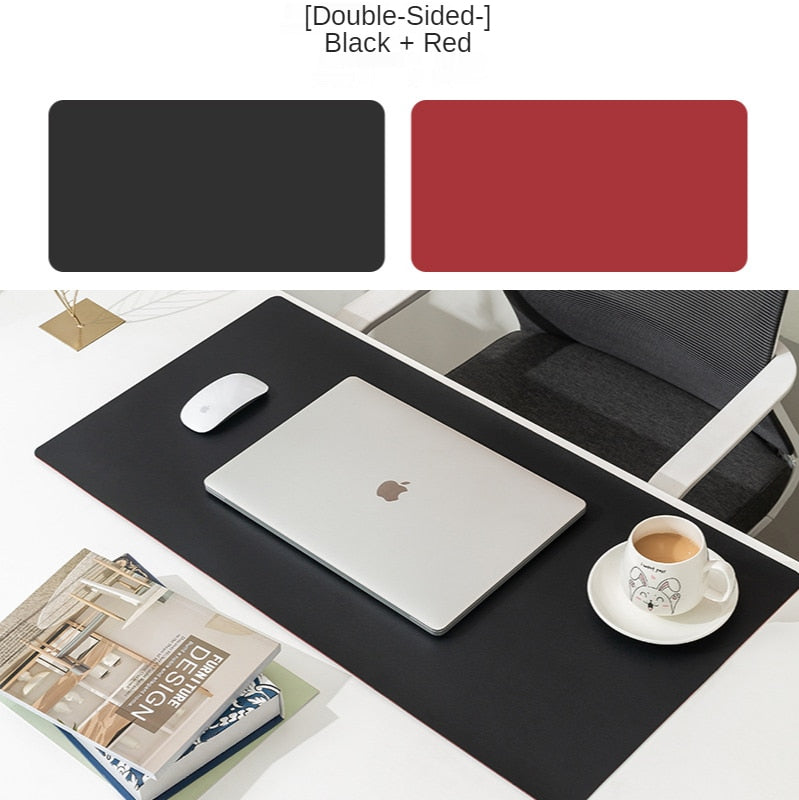 Double-side Portable Large Mouse Pad Gamer Waterproof PU Leather Suede Desk Mat Computer Mousepad Keyboard Table Cover