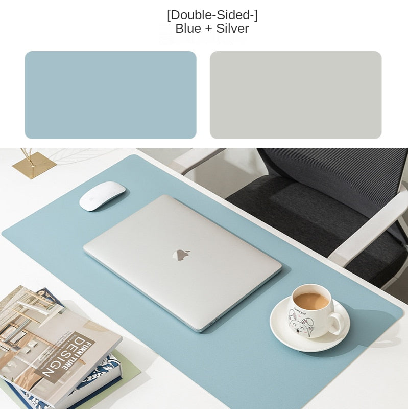 Double-side Portable Large Mouse Pad Gamer Waterproof PU Leather Suede Desk Mat Computer Mousepad Keyboard Table Cover