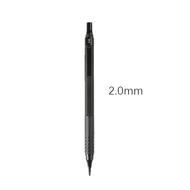1Pc Mechanical Pencil 0.3/0.5/0.7/2.0mm Low Center of Gravity Metal Drawing Special Pencil Office School Writing Art Supplies