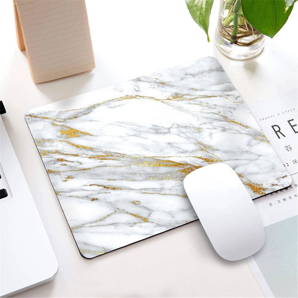 Marmor Nordic Stil Kleine Maus Pad Computer Laptop Mousepad Rechteck Nicht-slip Gummi Basis Deskpad Tisch Matte Schreibtisch Zubehör