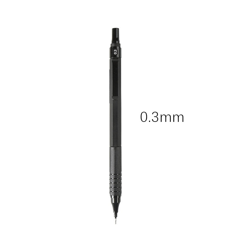 1Pc Mechanical Pencil 0.3/0.5/0.7/2.0mm Low Center of Gravity Metal Drawing Special Pencil Office School Writing Art Supplies