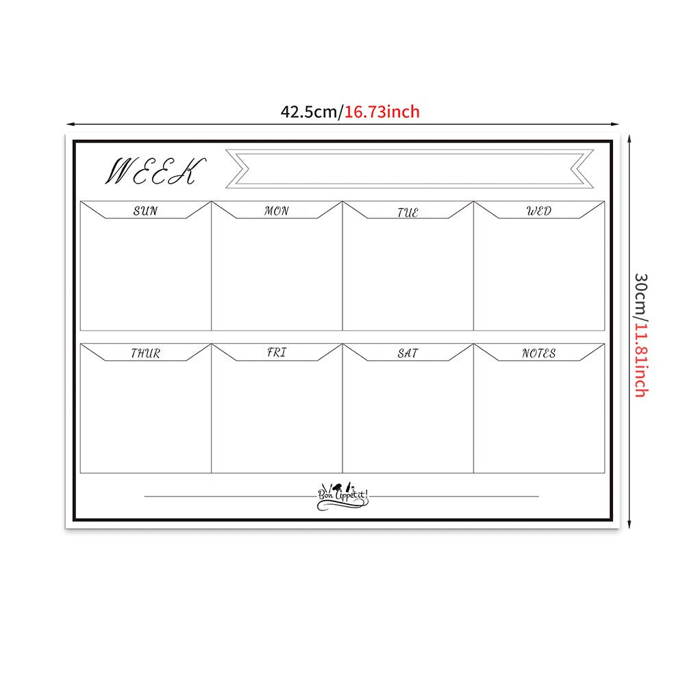 Magnetic Dry Erase Monthly Calendar Set-Magnetic White Board Weekly Planner & Grocery List Organizer for Kitchen Refrigerator