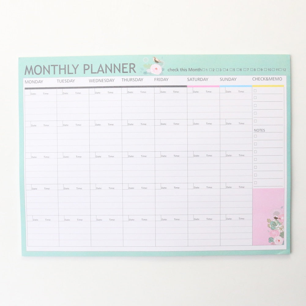 Domikee new cute student desk 2021 year time organizer pad stationery,candy monthly weekly daily planner list memo pad/note pad