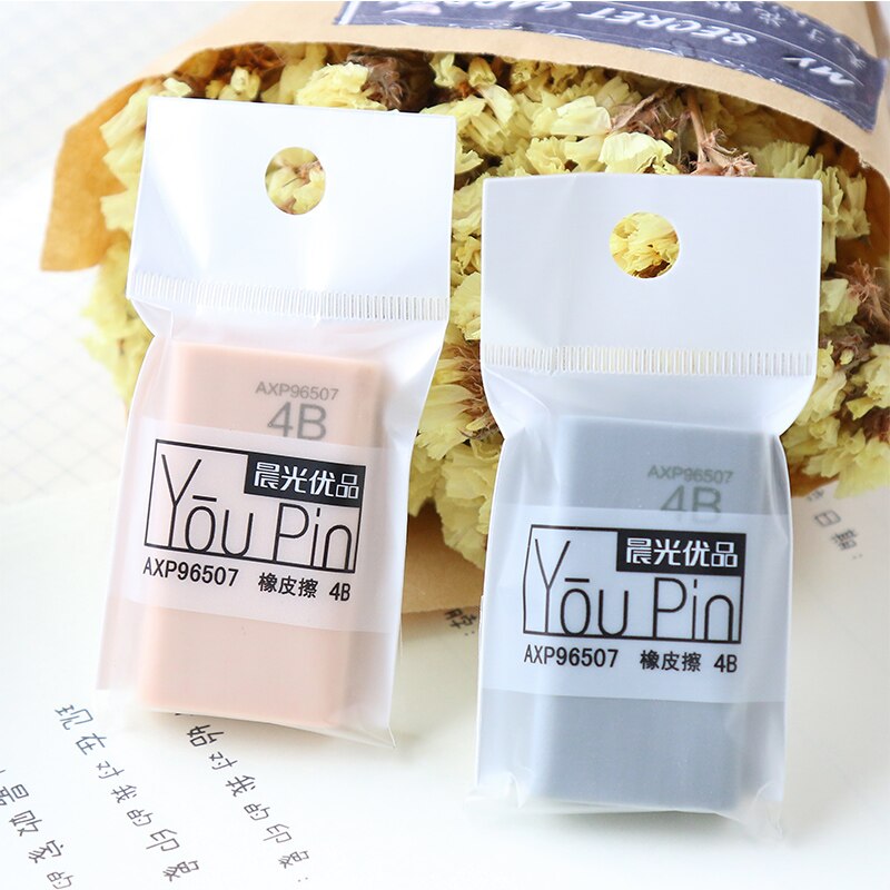 M&G 4pcs Premium Soft Color Eraser Kawaii Rubber Erasers Mini pencil eraser gum set for school office supplies rubbers