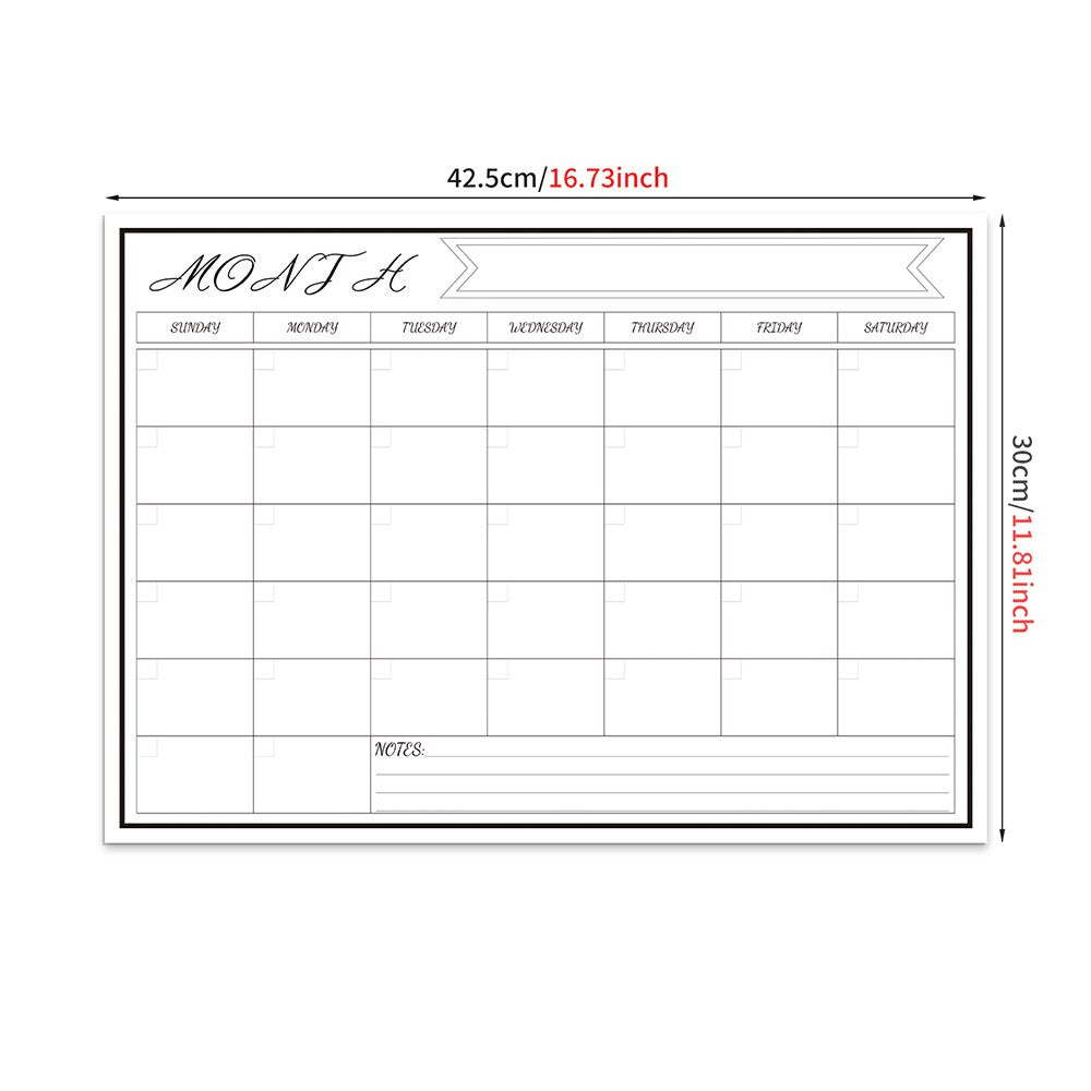Magnetic Dry Erase Monthly Calendar Set-Magnetic White Board Weekly Planner & Grocery List Organizer for Kitchen Refrigerator
