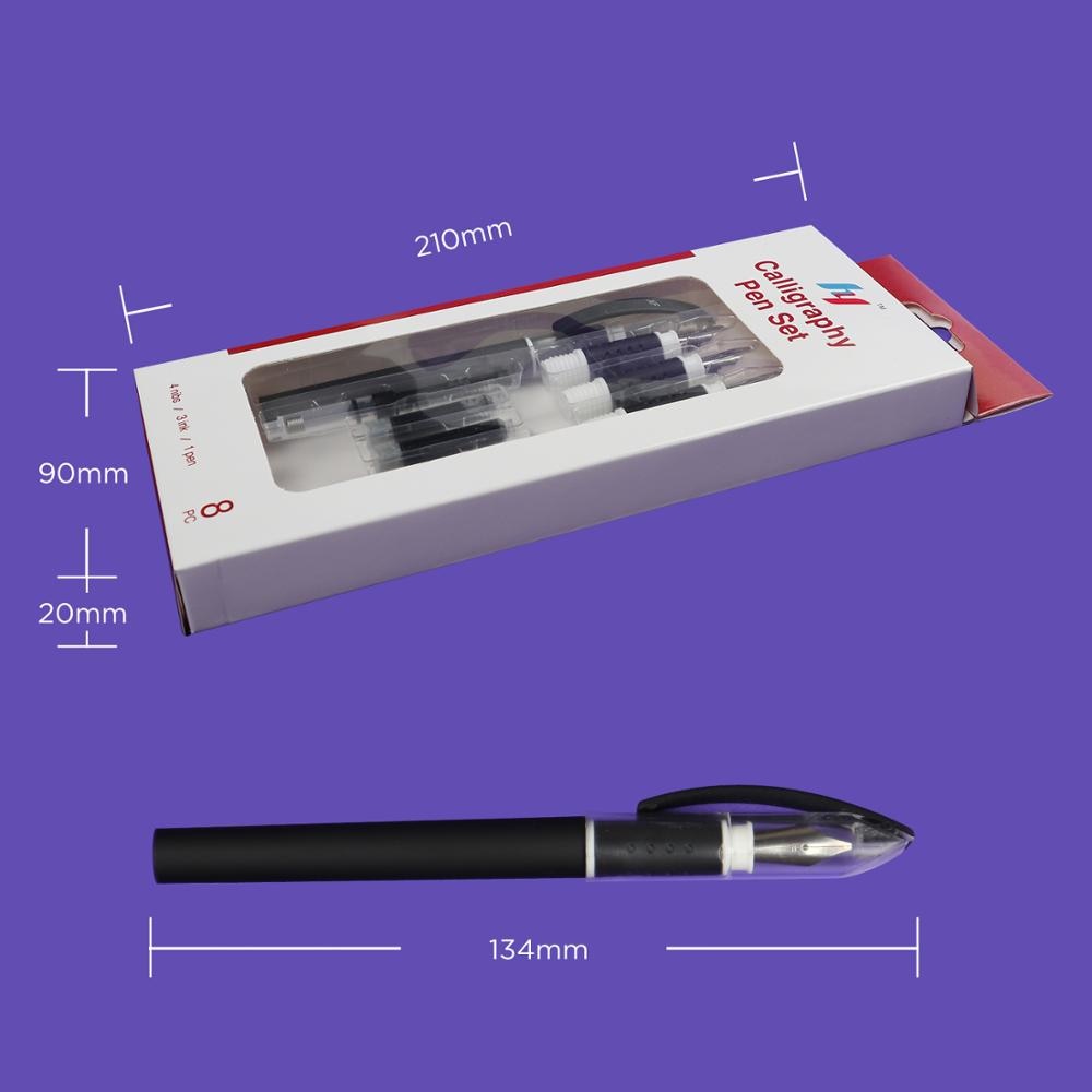 New 4 Nib Calligraphy Fountain Pen Extend Holder with 3Pcs Ink for Writing Pens Cartridge Gift Box Office Stationery Supplies