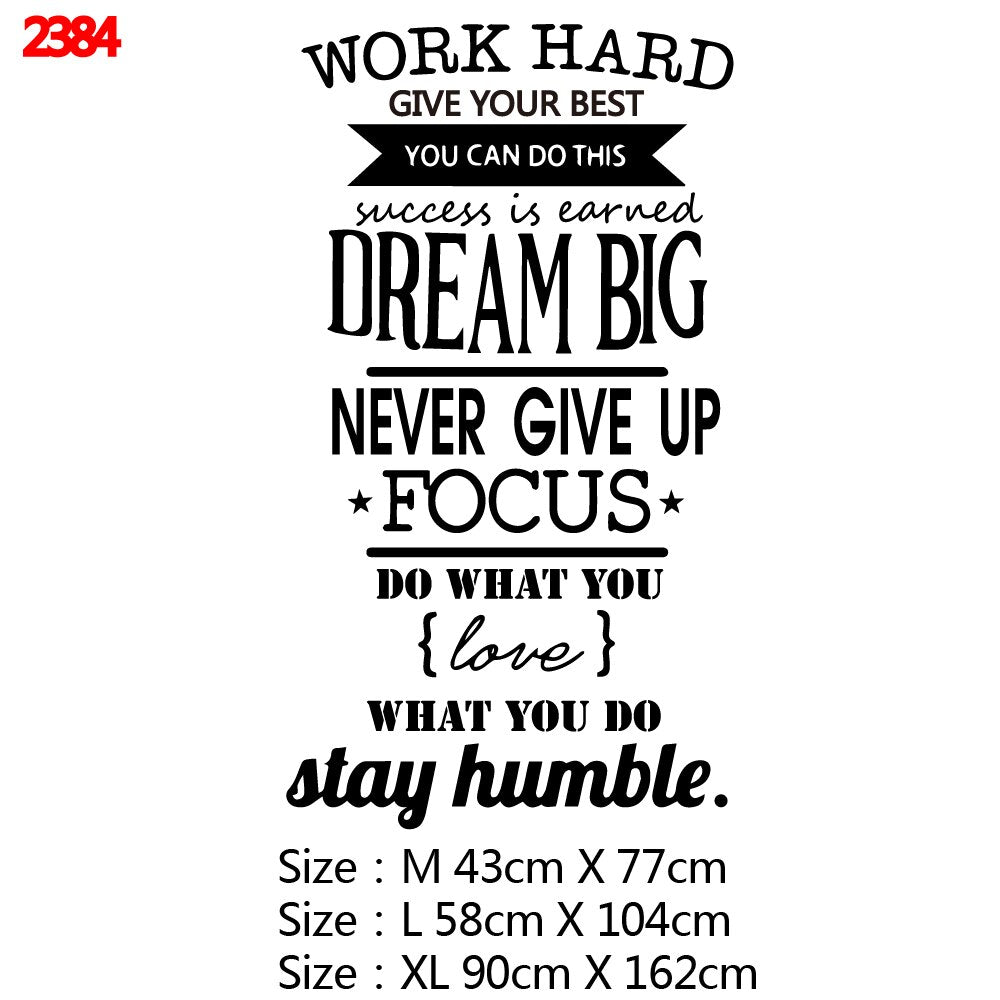 Motivational Large Office Quotes Phrase Vinyl Wall Sticker Decals For Living Room Bedroom Classroom Office Wallpaper Decoration