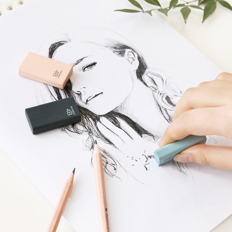 M&G 4pcs Premium Soft Color Eraser Kawaii Rubber Erasers Mini pencil eraser gum set for school office supplies rubbers