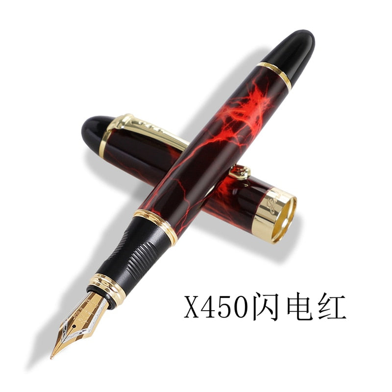 Jinhao X450 Fountain Pens Fine Nib 0.7mm Gold Clip Metal Inking Pens for Student School Office Supplies Writing Stationery