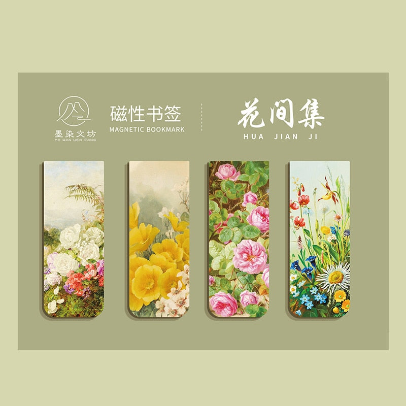 4pcs World famous paintings Magnet Bookmark Retro Van Gogh starry sky Reading Book mark Stationery material School Office Supply