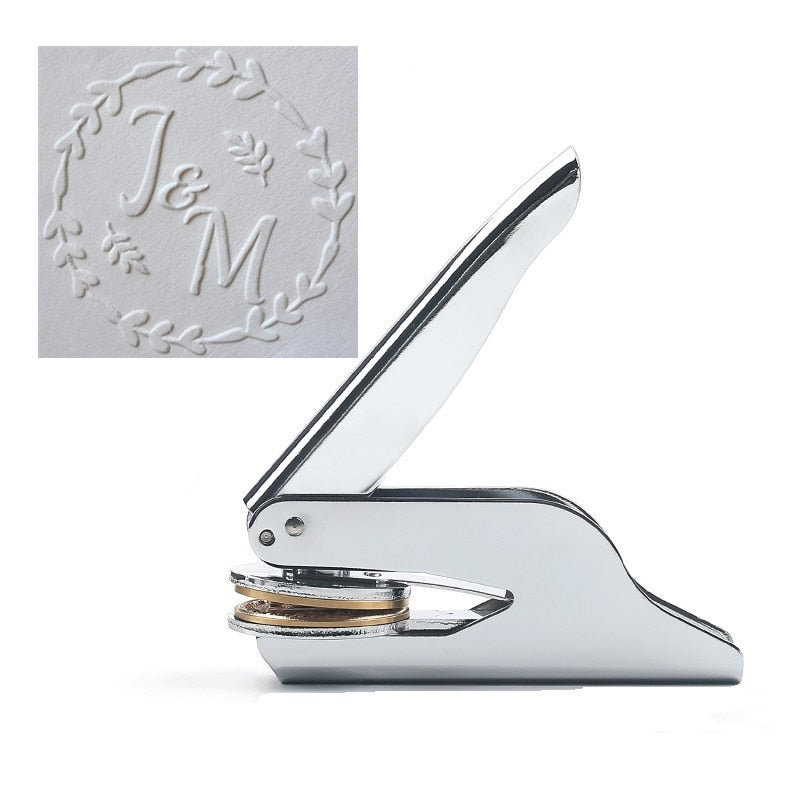 Custom LOGO for embosser stamp / double letter /Wedding Design Notary Embossing Seals Custom Stamp Diameter /custom your design