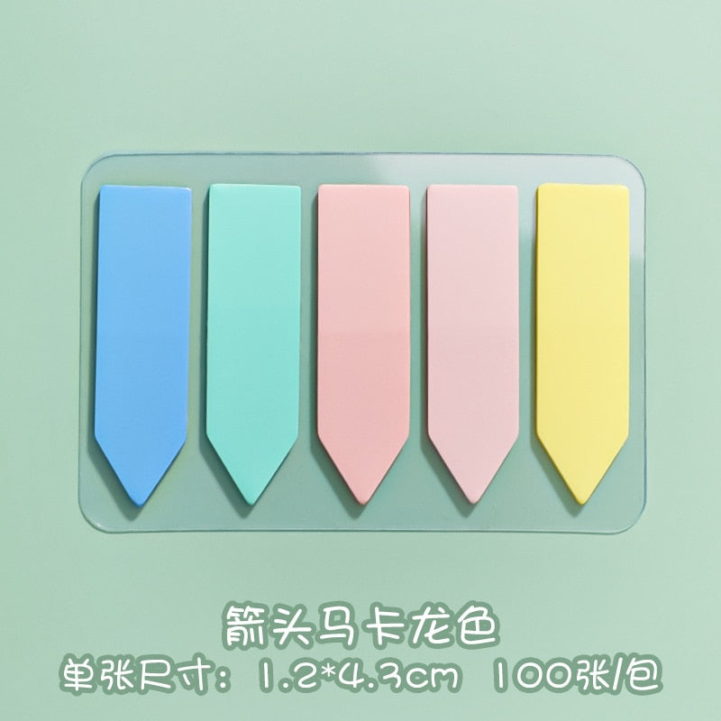 100 Sheets Morandi Color Sticky Notes Memo Pad Self Adhesive Bookmark Memo Sticker School Office Stationery Supplies