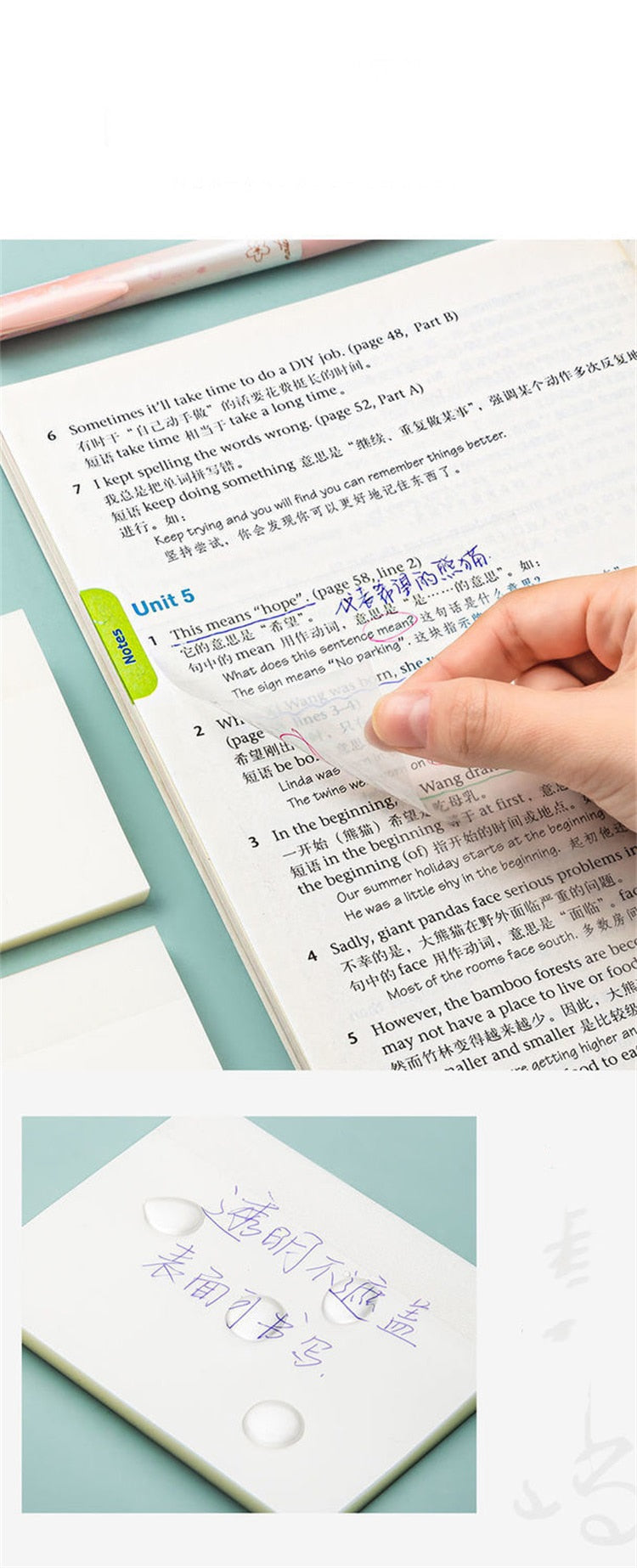 50sheets Transparent Posted it Sticky Note Pads Notepads Posits Papeleria Journal School Stationery Office Supplies