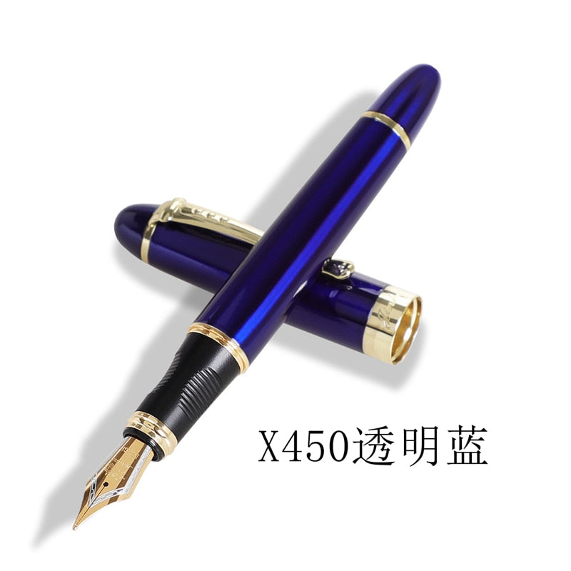 Jinhao X450 Fountain Pens Fine Nib 0.7mm Gold Clip Metal Inking Pens for Student School Office Supplies Writing Stationery