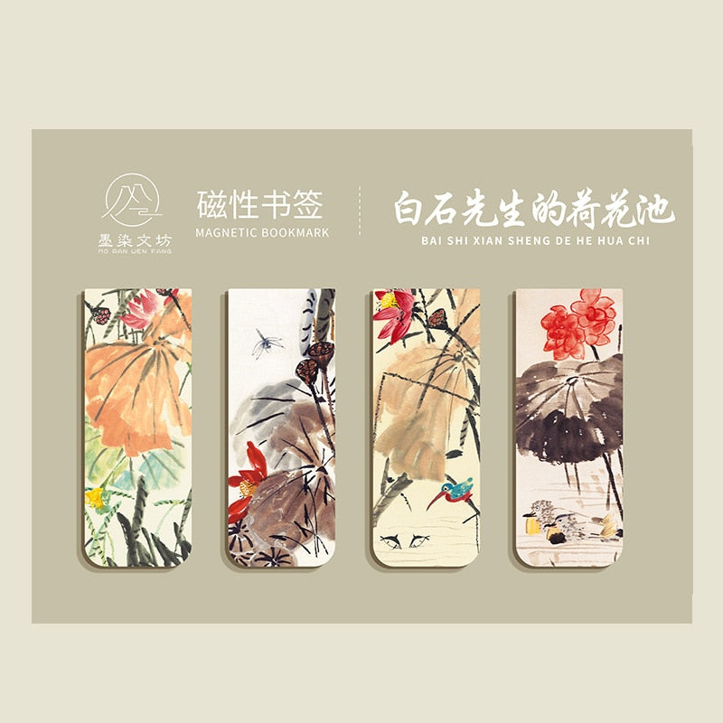 4pcs World famous paintings Magnet Bookmark Retro Van Gogh starry sky Reading Book mark Stationery material School Office Supply