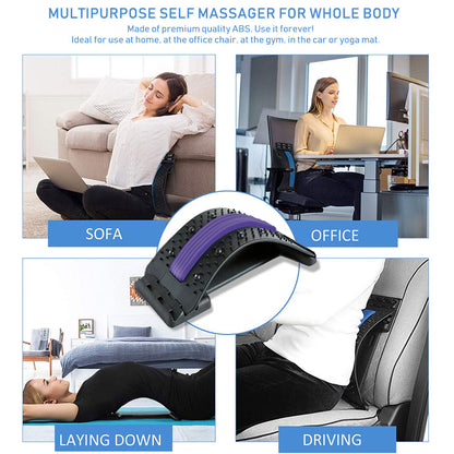 Multi-level Adjustable Back Massager Stretcher Waist Neck Stretch Fitness Lumbar Cervical Spine Support Pain Relief Relaxation