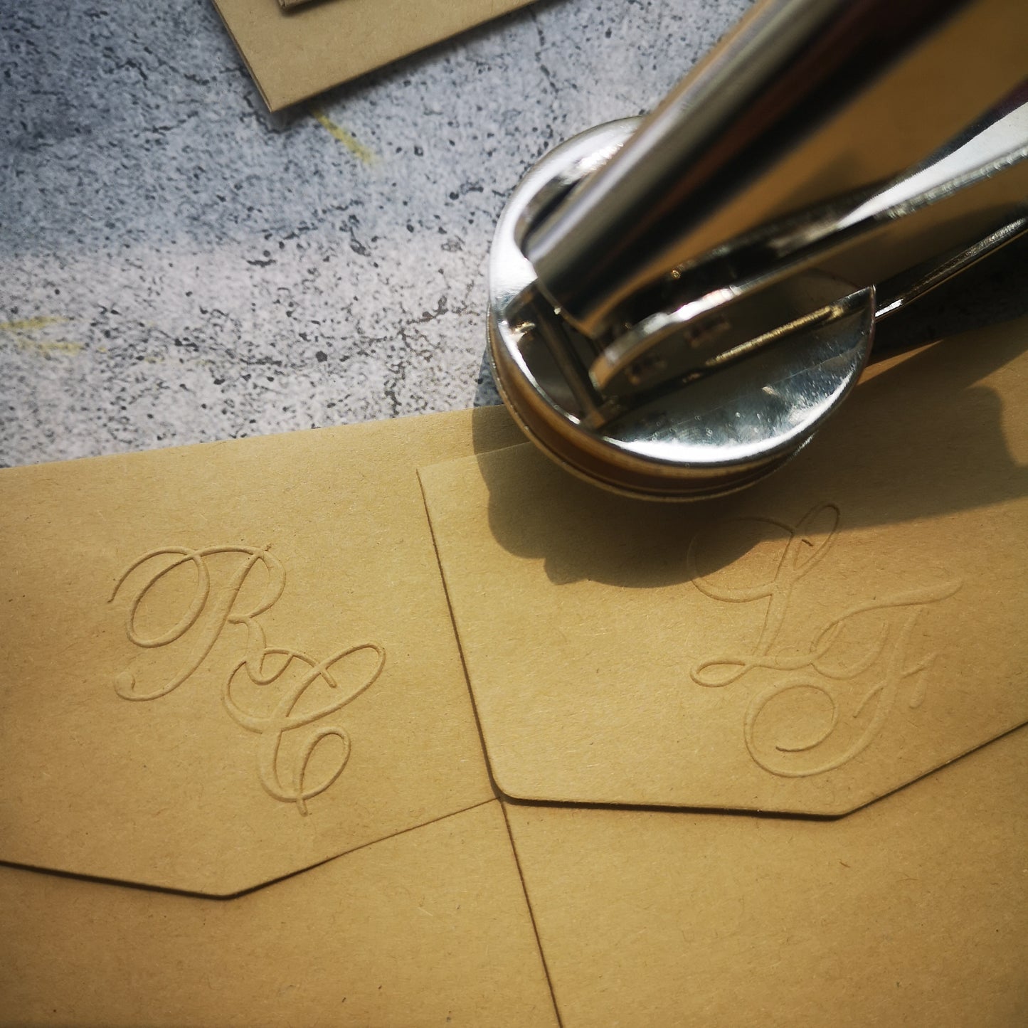 Custom Wedding TWO Initials emboss stamp LOGO Design Personalize Embossing Seals Logo Design Notary Embossing Seals Custom Stamp