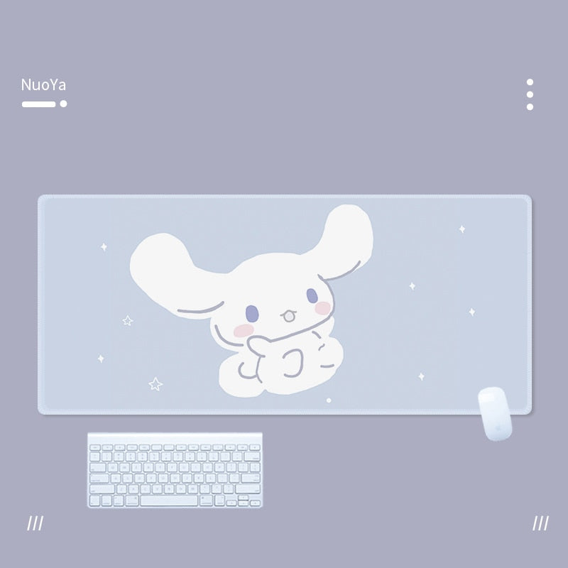 Kawaii Cinnamoroll Mouse Pad Large Gaming Mousepad Compute Mouse Mat Gamer Stitching Desk Mat XXL for PC Keyboard Mouse Carpet
