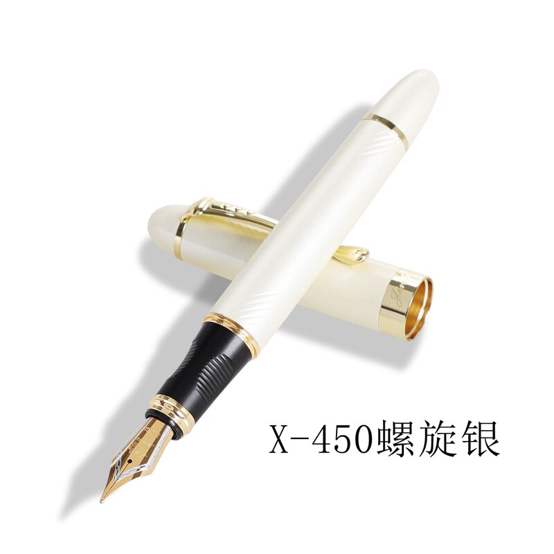 Jinhao X450 Fountain Pens Fine Nib 0.7mm Gold Clip Metal Inking Pens for Student School Office Supplies Writing Stationery