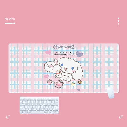 Kawaii Cinnamoroll Mouse Pad Large Gaming Mousepad Compute Mouse Mat Gamer Stitching Desk Mat XXL for PC Keyboard Mouse Carpet