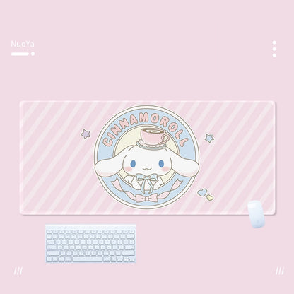 Kawaii Cinnamoroll Mouse Pad Large Gaming Mousepad Compute Mouse Mat Gamer Stitching Desk Mat XXL for PC Keyboard Mouse Carpet