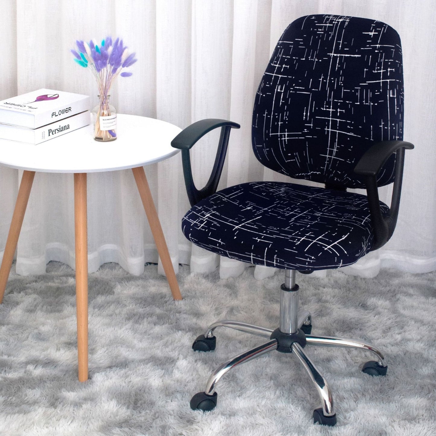 Office Stretch Chair Covers Anti-dirty Rotating Computer Seat Chair Cover Removable Slipcovers For Office Seat Chairs 2pcs/set