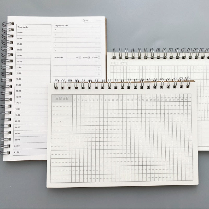 Creative Notebooks Agendas Diary Weekly Monthly Planner For Students Spiral Organizer Book Kraft Schedule Paper Office Supplies
