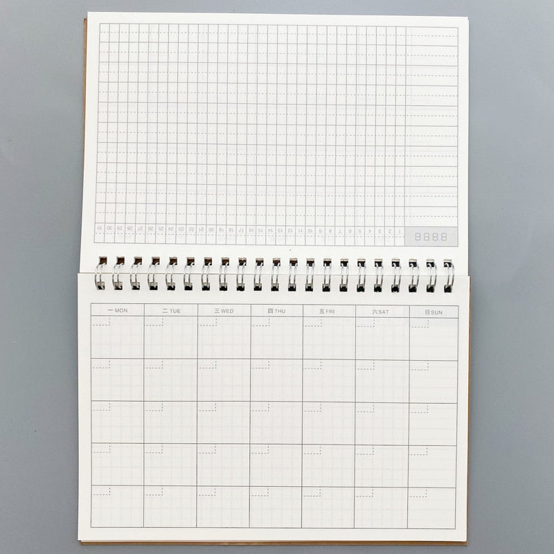 Creative Notebooks Agendas Diary Weekly Monthly Planner For Students Spiral Organizer Book Kraft Schedule Paper Office Supplies