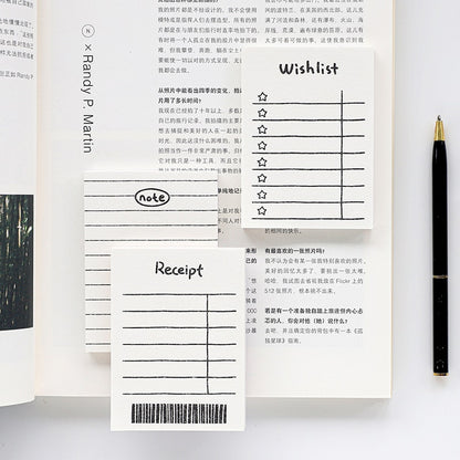 Journamm 50pcs Simplicity Cute Styles Memo Pad Scrapbooking Decoration Office Supplies Creative Stationery Planner Sticky Notes