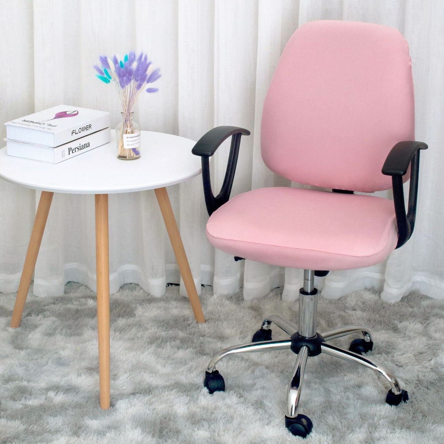 Office Stretch Chair Covers Anti-dirty Rotating Computer Seat Chair Cover Removable Slipcovers For Office Seat Chairs 2pcs/set