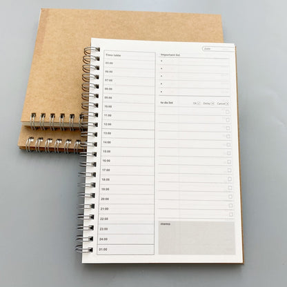 Creative Notebooks Agendas Diary Weekly Monthly Planner For Students Spiral Organizer Book Kraft Schedule Paper Office Supplies