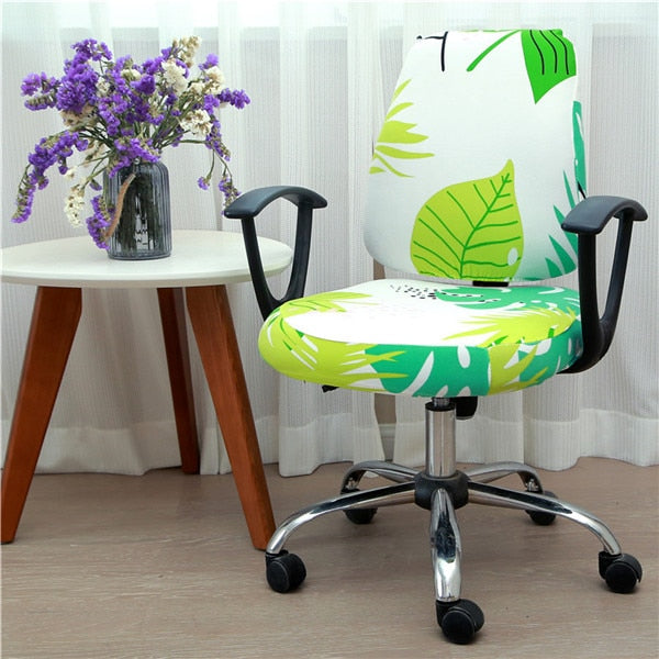 Office Stretch Chair Covers Anti-dirty Rotating Computer Seat Chair Cover Removable Slipcovers For Office Seat Chairs 2pcs/set