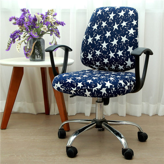 Office Stretch Chair Covers Anti-dirty Rotating Computer Seat Chair Cover Removable Slipcovers For Office Seat Chairs 2pcs/set