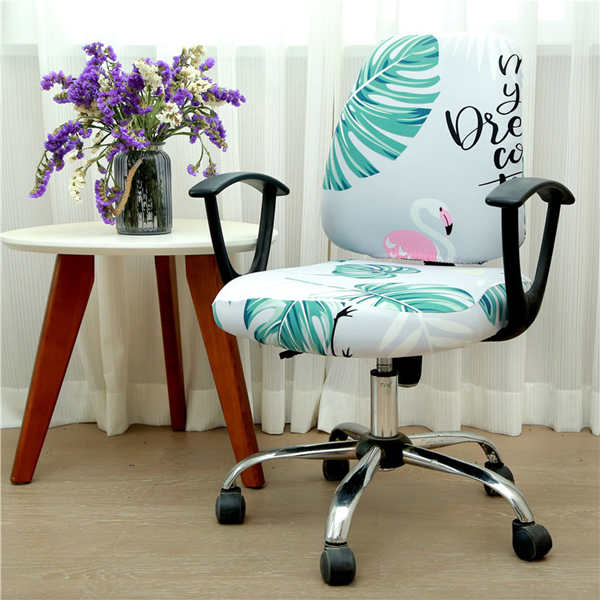 Office Stretch Chair Covers Anti-dirty Rotating Computer Seat Chair Cover Removable Slipcovers For Office Seat Chairs 2pcs/set