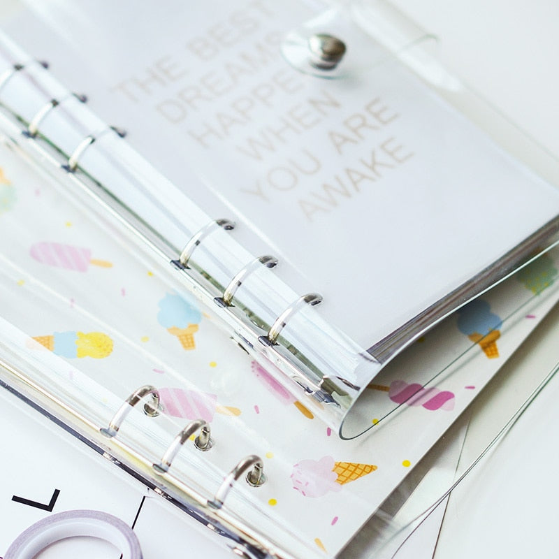 Fromthenon Transparent Spiral Notebook Cover For Filofax Planner A5a6 Stikers Storage Korean Stationery Office &amp; School Supplies
