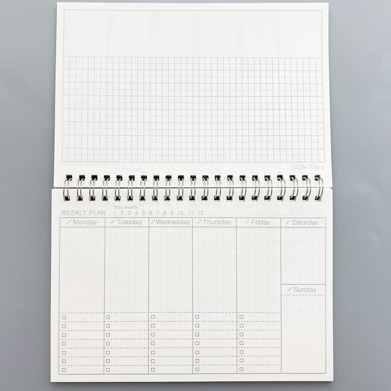 Creative Notebooks Agendas Diary Weekly Monthly Planner For Students Spiral Organizer Book Kraft Schedule Paper Office Supplies