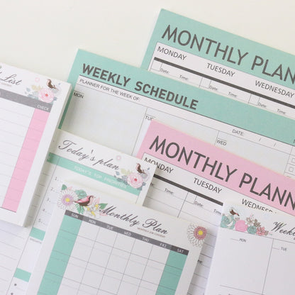 Domikee new cute student desk 2021 year time organizer pad stationery,candy monthly weekly daily planner list memo pad/note pad