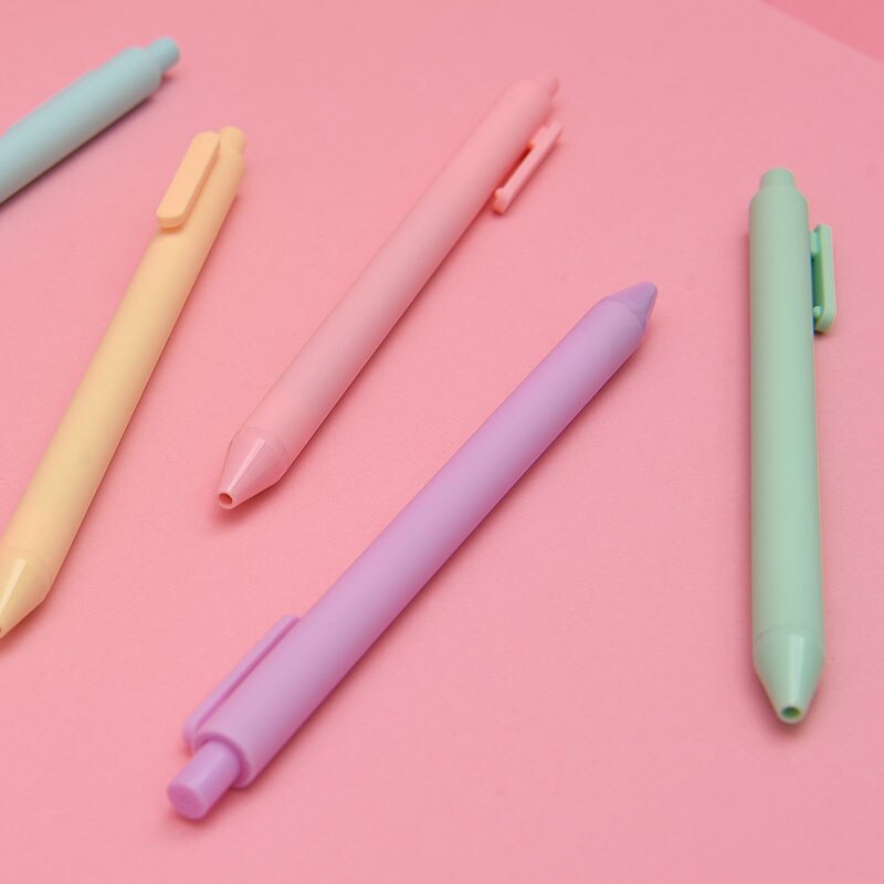 5pcs/box Kaco Retro Dark Colored Gel Pens Retractable 0.5mm Fine Point Dark-red/green/brown/blue Black Pens for Journaling