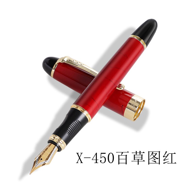 Jinhao X450 Fountain Pens Fine Nib 0.7mm Gold Clip Metal Inking Pens for Student School Office Supplies Writing Stationery