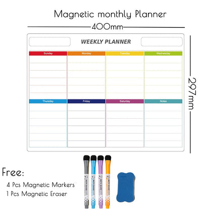 Magnetic Whiteboard Weekly Monthly Planner Calendar Sadhu Board for Note  Fridge Stickers Erasable Dry Erase Blackboard for Wall