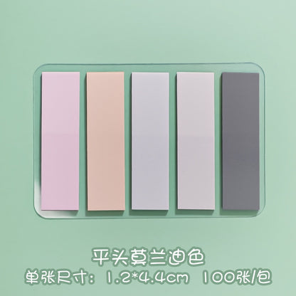 100 Sheets Morandi Color Sticky Notes Memo Pad Self Adhesive Bookmark  Memo Sticker School Office Stationery Supplies