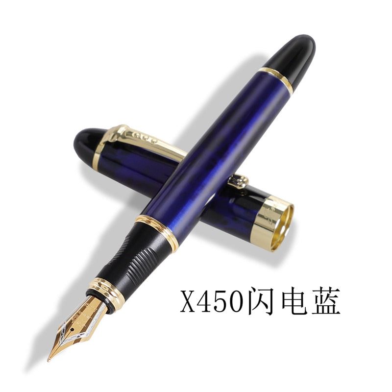 Jinhao X450 Fountain Pens Fine Nib 0.7mm Gold Clip Metal Inking Pens for Student School Office Supplies Writing Stationery
