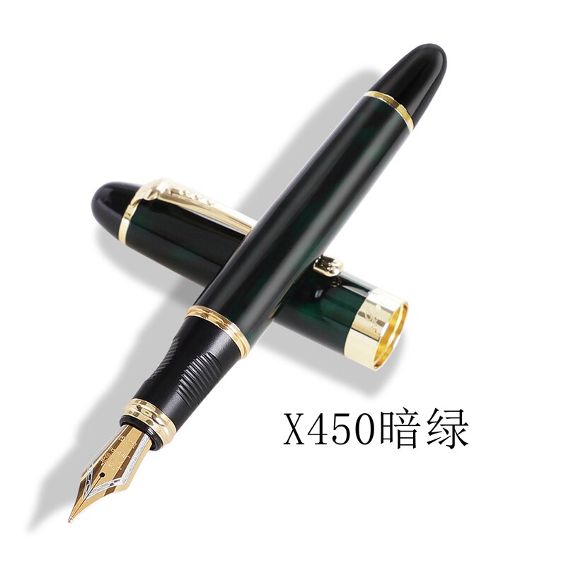 Jinhao X450 Fountain Pens Fine Nib 0.7mm Gold Clip Metal Inking Pens for Student School Office Supplies Writing Stationery