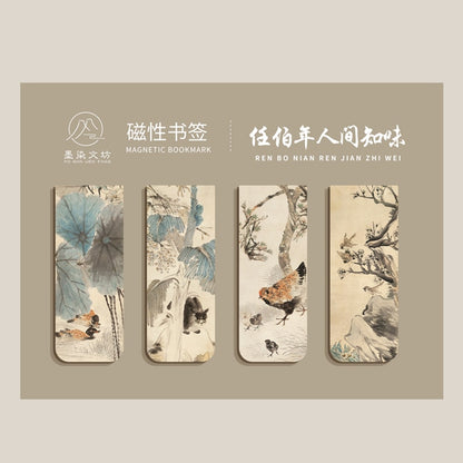 4pcs World famous paintings Magnet Bookmark Retro Van Gogh starry sky Reading Book mark Stationery material School Office Supply