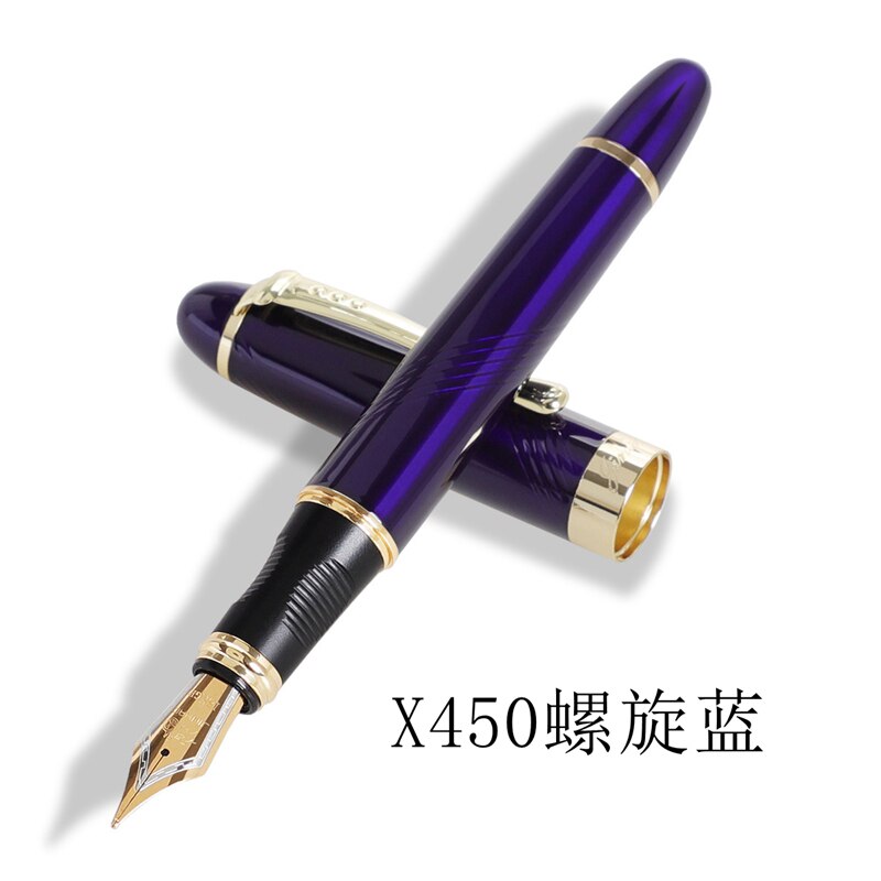 Jinhao X450 Fountain Pens Fine Nib 0.7mm Gold Clip Metal Inking Pens for Student School Office Supplies Writing Stationery