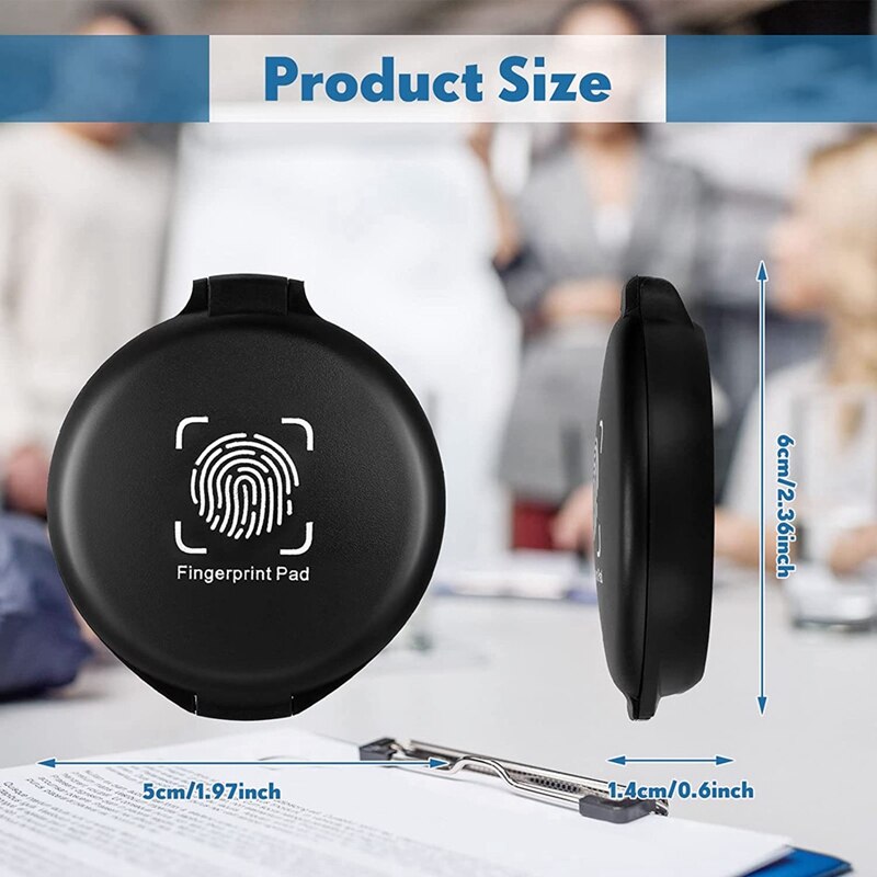 20 Pcs Fingerprint Fingerprint Ink Pad Mini Black Stamp Ink Pad Notary Supplies Identification Security ID Fingerprint