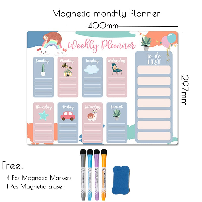 Magnetic Whiteboard Weekly Monthly Planner Calendar Sadhu Board for Note  Fridge Stickers Erasable Dry Erase Blackboard for Wall