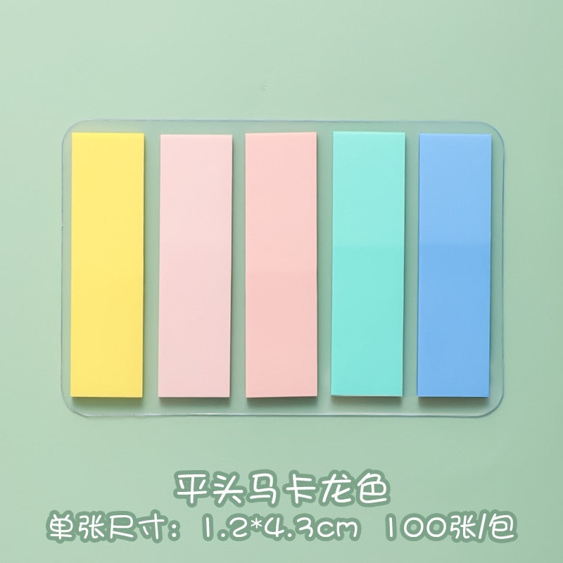 100 Sheets Morandi Color Sticky Notes Memo Pad Self Adhesive Bookmark  Memo Sticker School Office Stationery Supplies